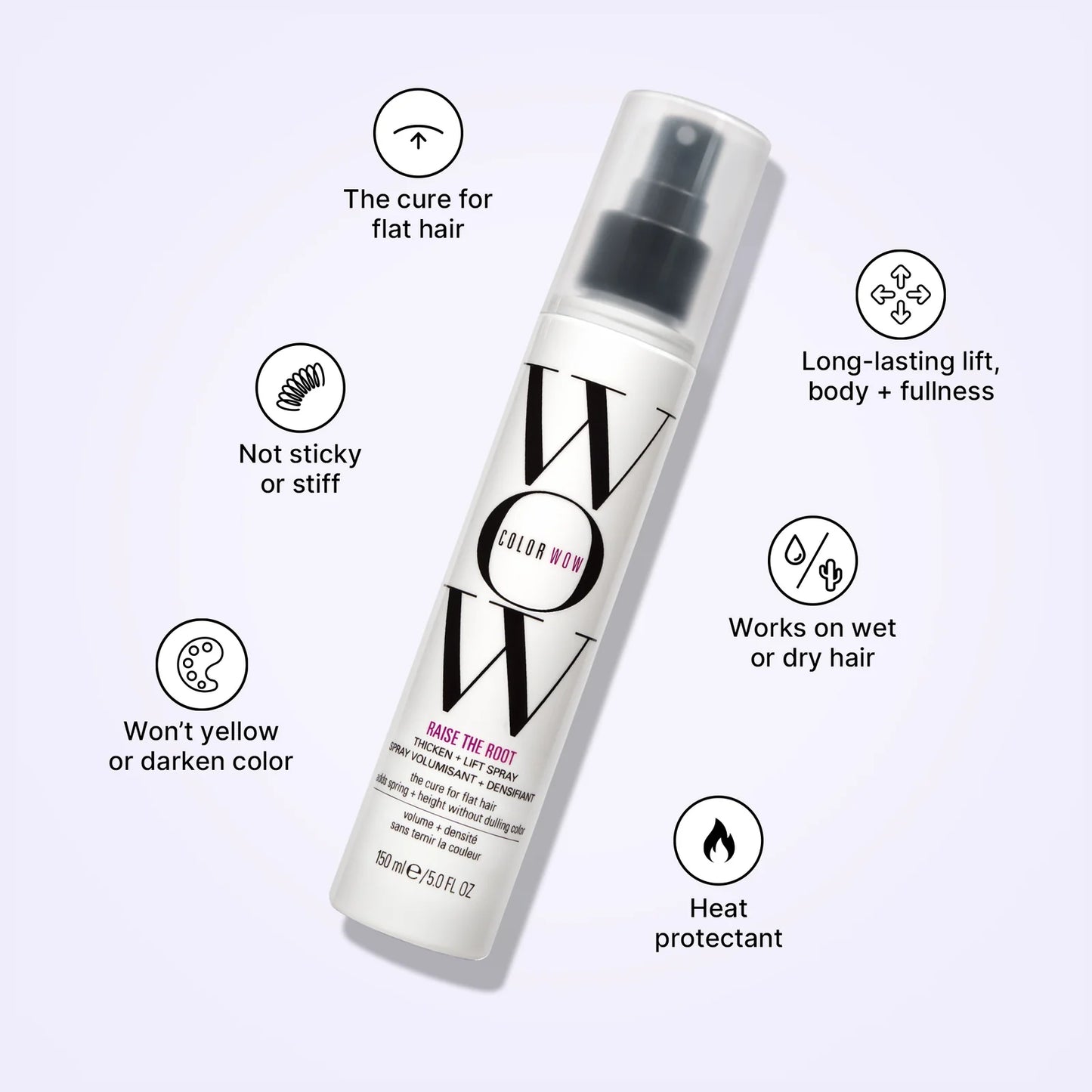 COLOR WOW Raise the Root Thicken + Lift Spray All-day root lift + volume, never sticky or stiff, heat protection